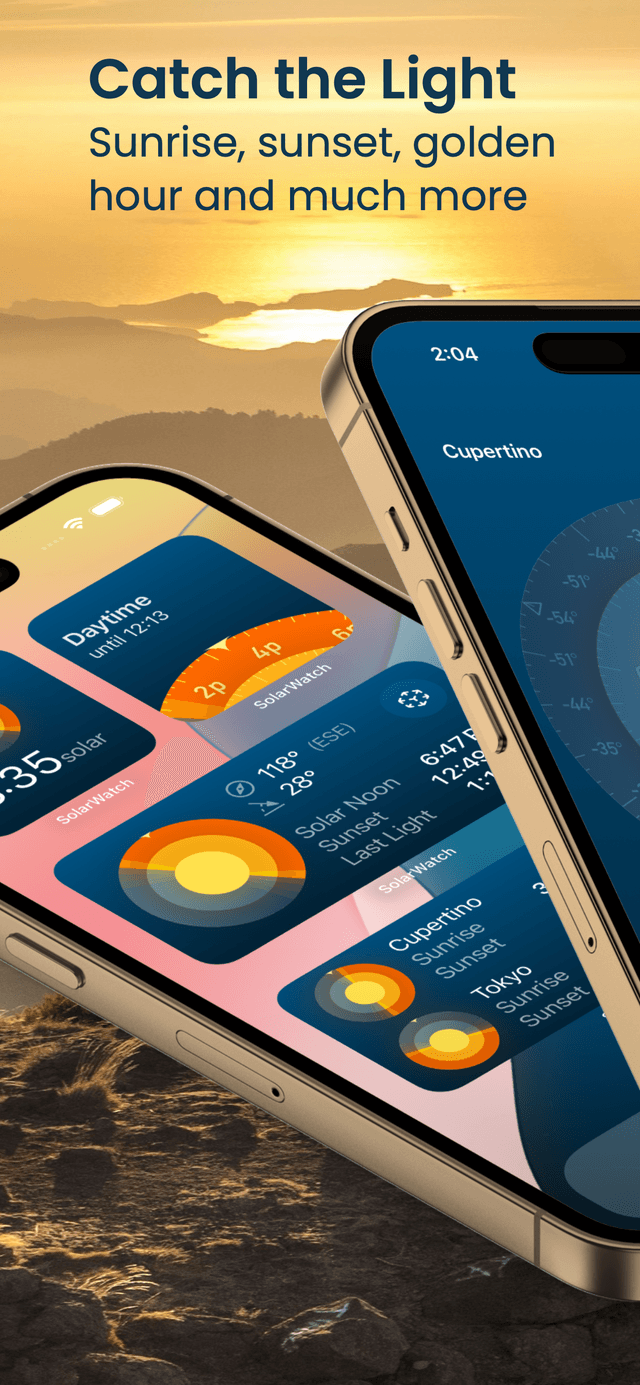 SolarWatch catch the light: sunrise sunset golden hour and much more…