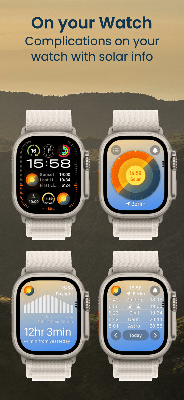 SolarWatch on your watch: complications on your watch with solar info