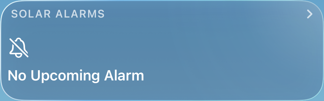 Sonnenalarme — Im iPhone-Simulator mit englischer Oberfläche aufgenommen.