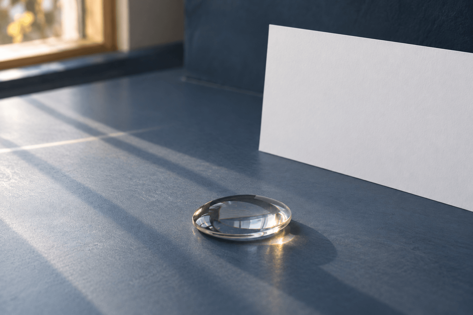 Illustration d’une lentille moderne et d’un carton de projection, pas de l’appareil historique d’observation.