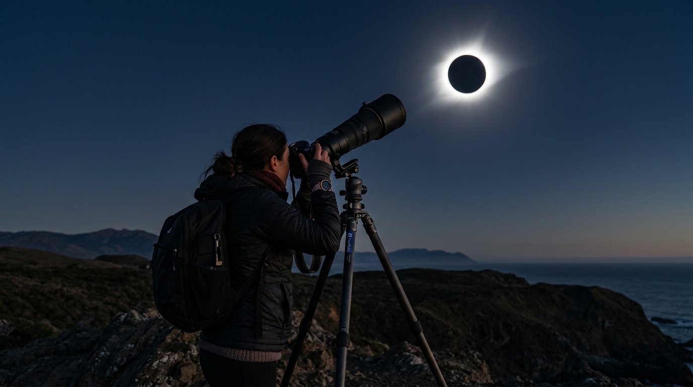 Solar eclipse photography setup