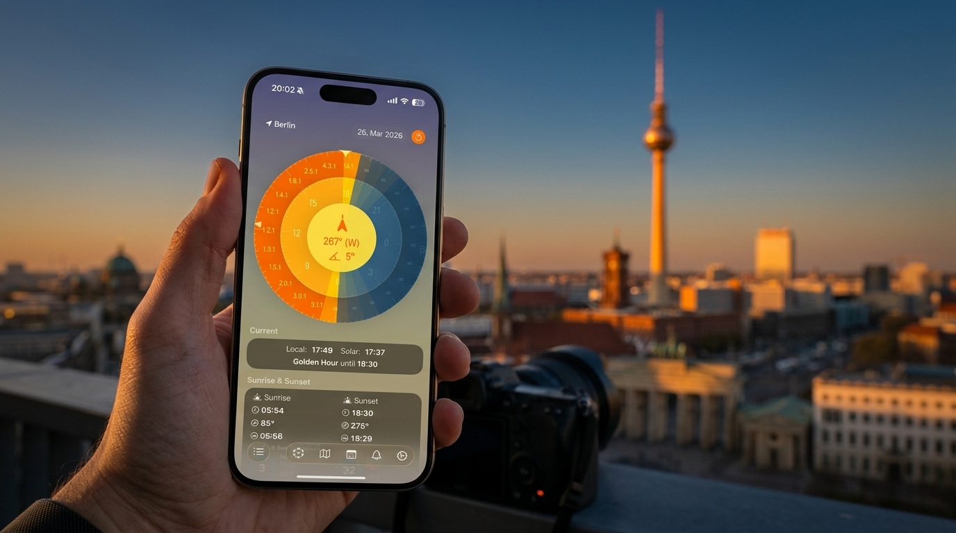 SolarWatchゴールデンアワー追跡機能
